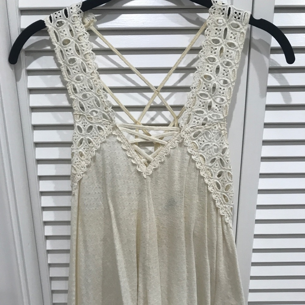 White Free People Strappy Tank